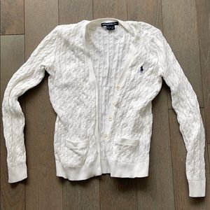 Ralph Lauren white cotton fisherman’s cardigan